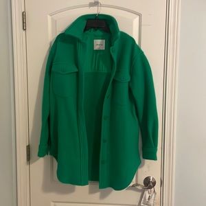 Aritzia Ganna Shirt Jacket in Kelly Green